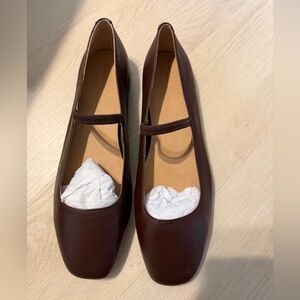 Madewell Greta ballet flat chocolate raisin 9 leather
